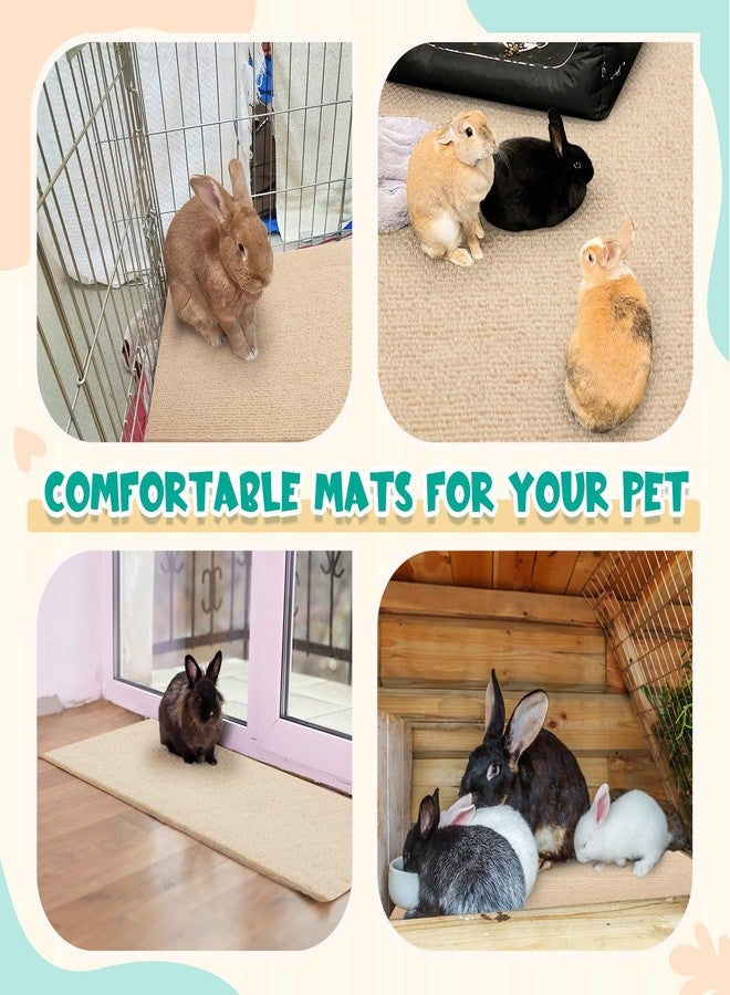 Maasechs Rabbit Scratch Mat 12 Inch X 3.28 ft Self Adhesive Bunny Scratching Pad Cuttable Claw and Teeth Care Rabbit Mat for Cage Small Animal Scratching Rug for Biting Sleeping Nesting (Khaki) - Image 3